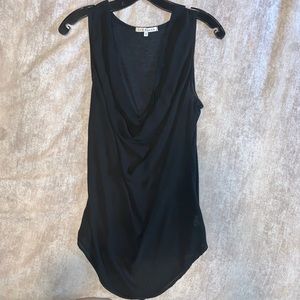 Black Cowl Neck Tank Top